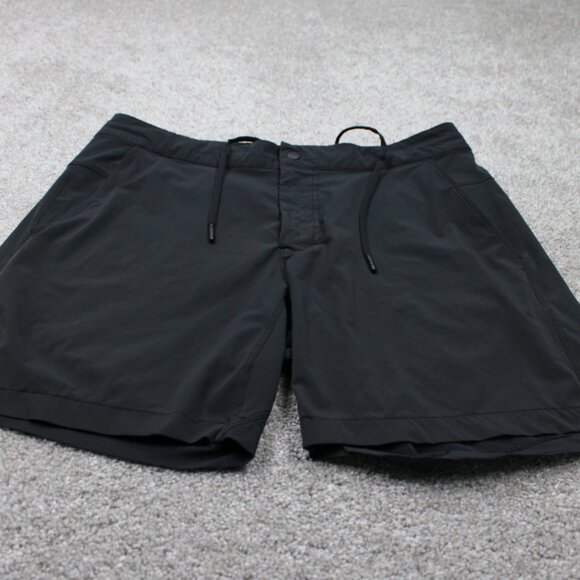 Lululemon Commission Shorts Mens 30 Black Drawstring 4 Way Stretch w/ 7" inseam - Picture 2 of 11